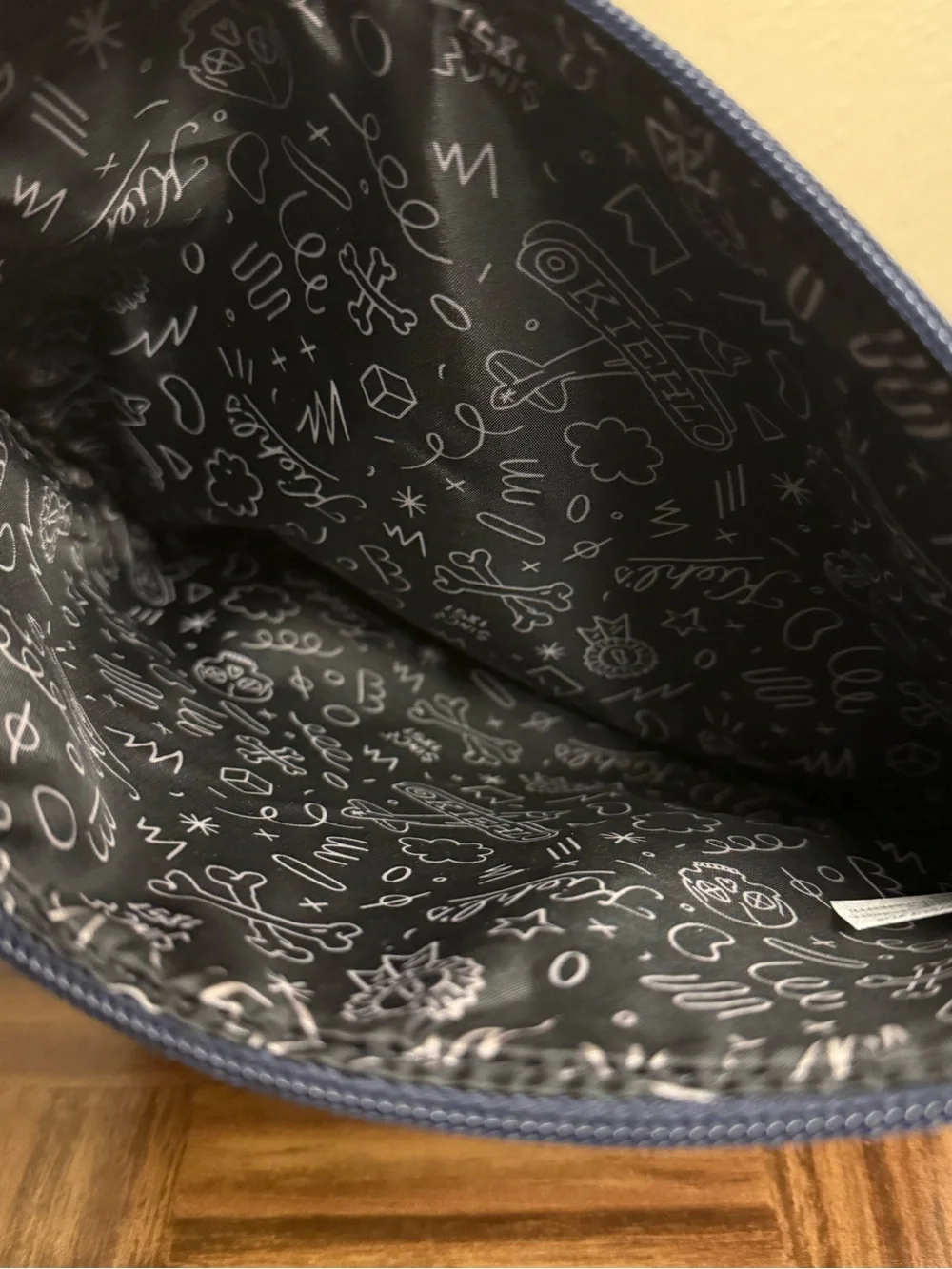 Limited Edition Kiehls x Kate Moross Navy Skull Canvas Toiletries Travel Bag